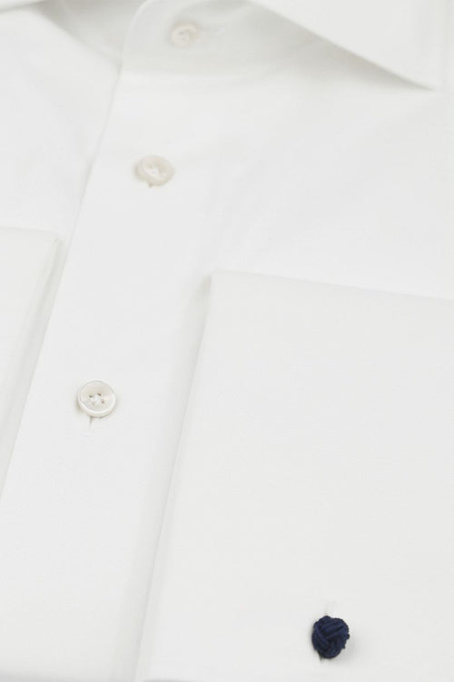 Shirt cutaway dubbel manchet off white
