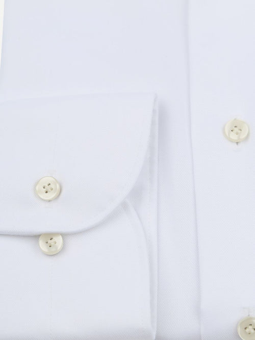 Profuomo twill overhemd wit | Slim-fit