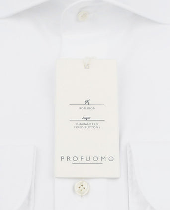 Twill overhemd extra lange mouwen wit