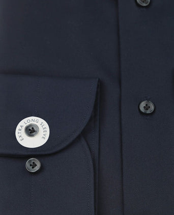 Twill overhemd extra lange mouwen donkerblauw
