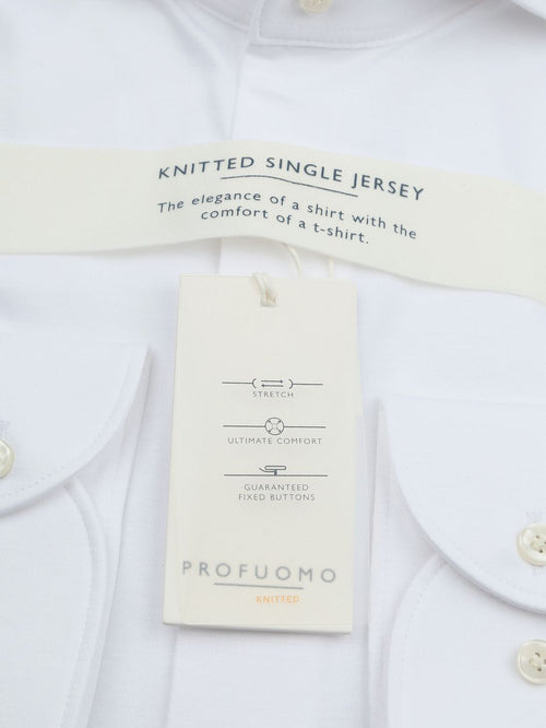 Profuomo knitted overhemd wit | Slim-fit