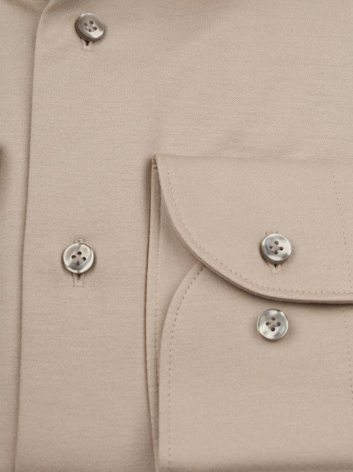 Knitted overhemd beige