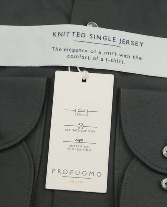 Profuomo knitted overhemd donkergroen | Slim-fit