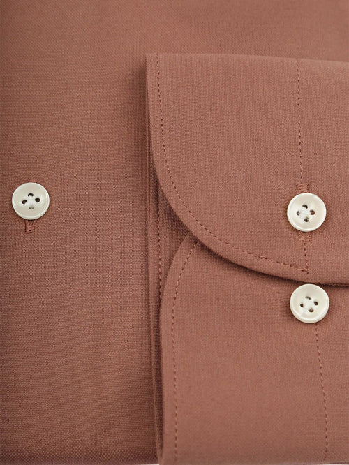 Japanese knitted overhemd red clay