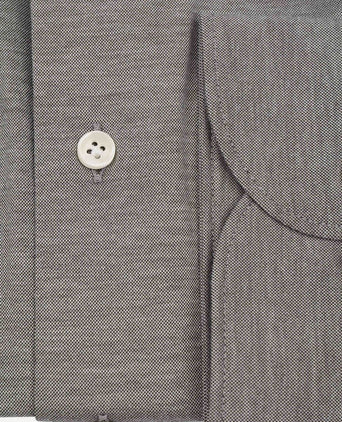 Japanese knitted overhemd melange bruin