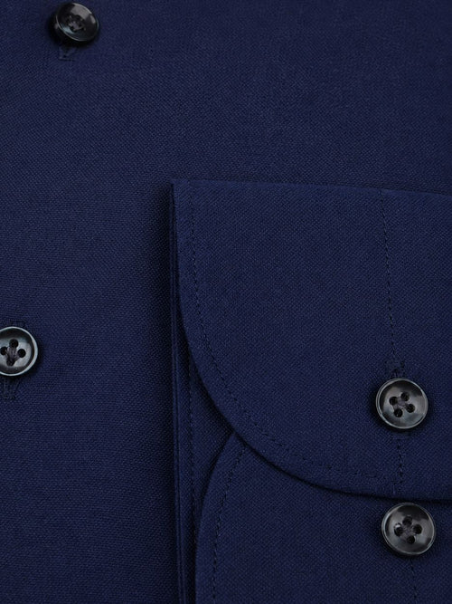 Japanese knitted overhemd donkerblauw