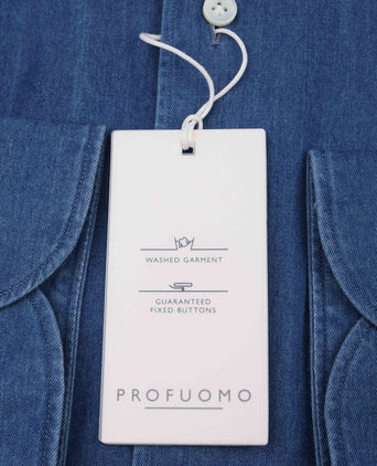 Jeans twill overhemd indigo