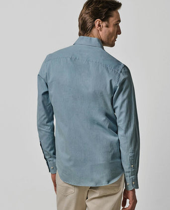 Twill overhemd denim lichtblauw