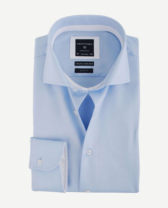 Profuomo overhemd blauw contrast | Slim-fit