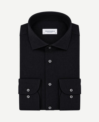 Overhemd brushed twill donkerblauw