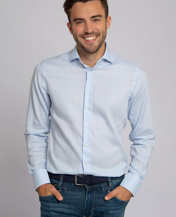 Profuomo overhemd cutaway blue | Slim-fit