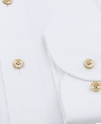 Profuomo overhemd cutaway dobby wit | Slim-fit