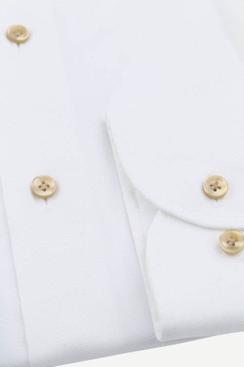 Profuomo overhemd cutaway dobby wit | Slim-fit