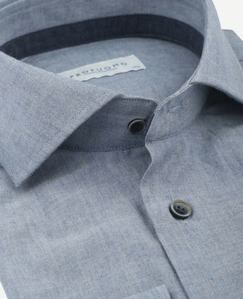 Profuomo overhemd flanel blauw | Slim-fit