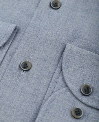 Profuomo overhemd flanel blauw | Slim-fit