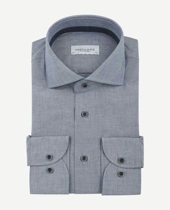 Profuomo overhemd flanel blauw | Slim-fit