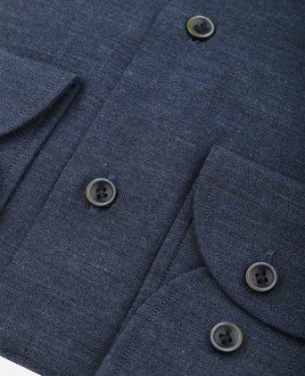 Profuomo overhemd flanel donkerblauw | Slim-fit