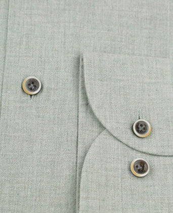 Profuomo overhemd linnen blend lichtgroen | Slim-fit