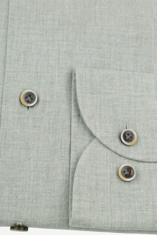 Profuomo overhemd linnen blend lichtgroen | Slim-fit