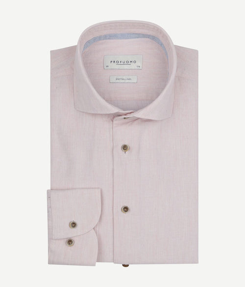 Profuomo overhemd linnen roze | Slim-fit
