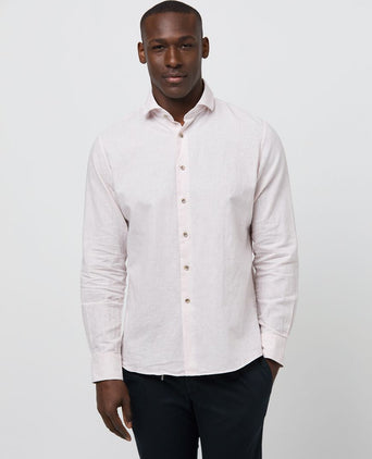 Profuomo overhemd linnen roze | Slim-fit