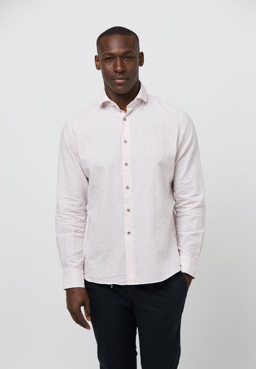 Profuomo overhemd linnen roze | Slim-fit