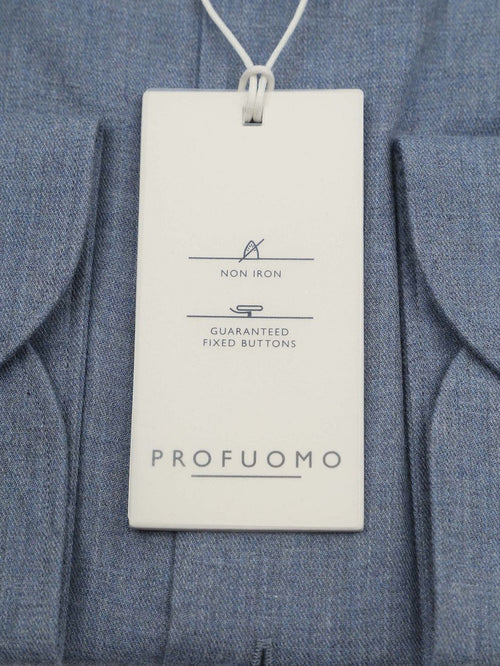 Profuomo overhemd peached twill flanel blauw | Slim-fit