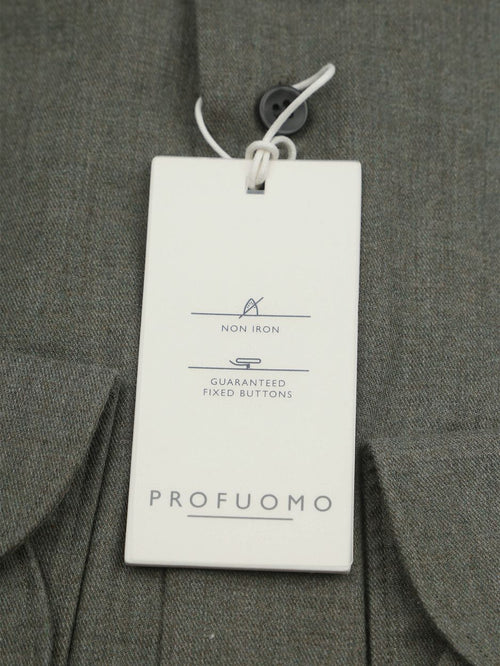 Profuomo overhemd peached twill flanel groen | Slim-fit