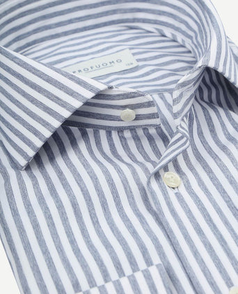 Profuomo overhemd streep blauw | Slim-fit