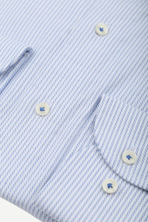 Profuomo overhemd streep lichtblauw | Slim-fit