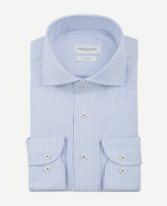 Profuomo overhemd streep lichtblauw | Slim-fit