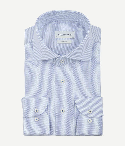 Profuomo overhemd streep lichtblauw | Slim-fit
