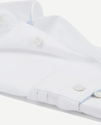 Profuomo overhemd wit blauw accent | Slim-fit