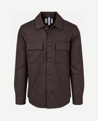 Overshirt button peached donkergroen