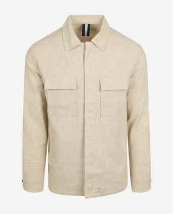 Profuomo overshirt linnen blend beige