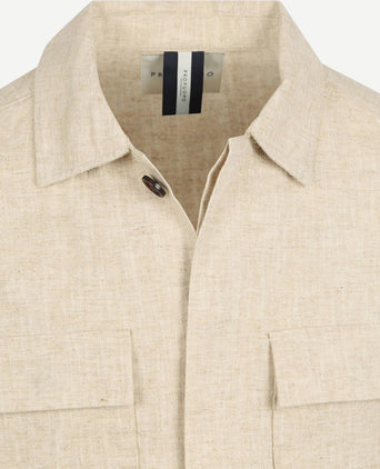 Profuomo overshirt linnen blend beige