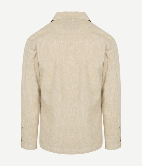 Profuomo overshirt linnen blend beige