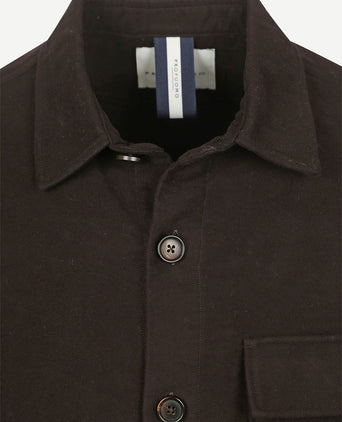 Overshirt moleskin donkerbruin
