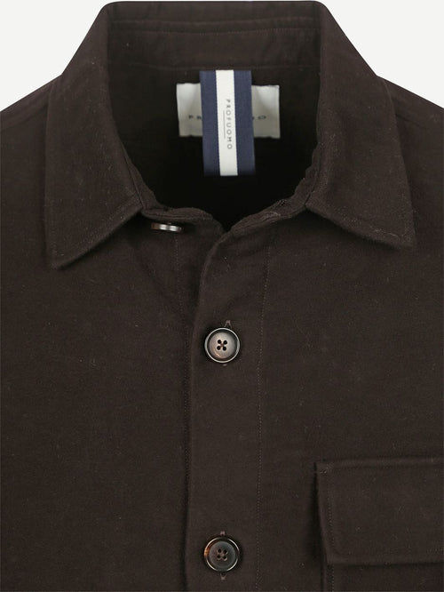 Overshirt moleskin donkerbruin