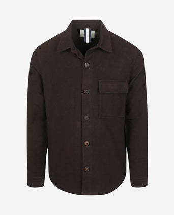 Overshirt moleskin donkerbruin