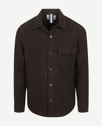 Overshirt moleskin donkerbruin