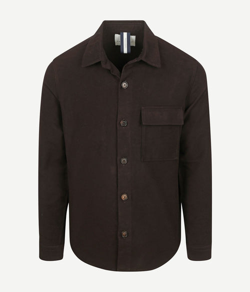 Overshirt moleskin donkerbruin