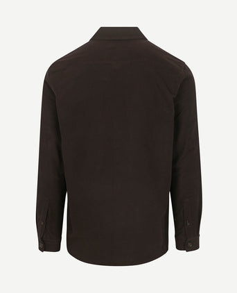 Overshirt moleskin donkerbruin