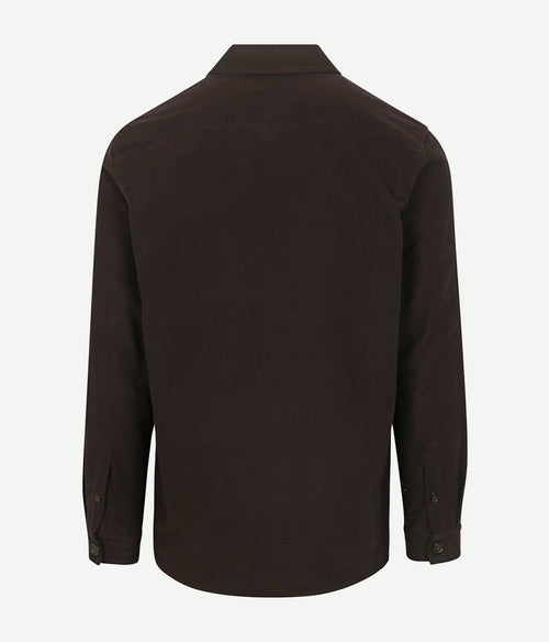 Overshirt moleskin donkerbruin