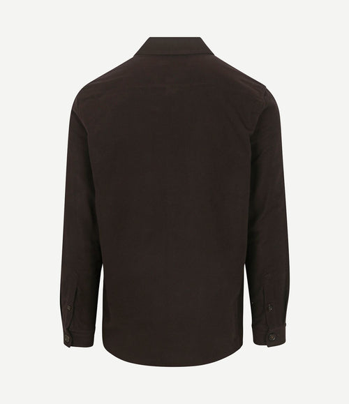 Overshirt moleskin donkerbruin