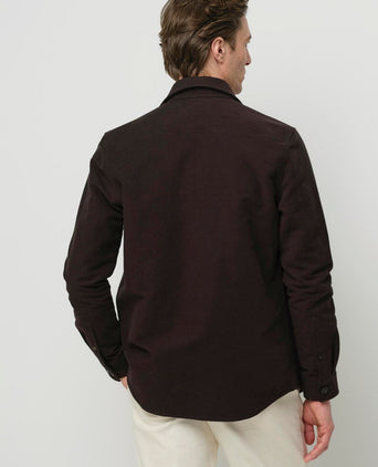 Overshirt moleskin donkerbruin