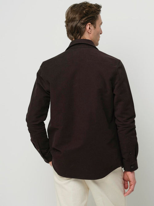 Overshirt moleskin donkerbruin