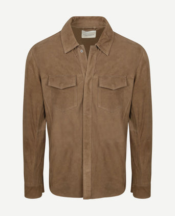 Overshirt suede taupe