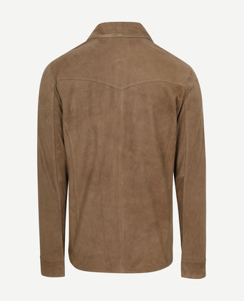 Overshirt suede taupe