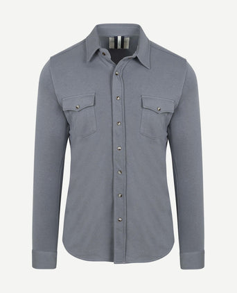 Overshirt western jersey blauw